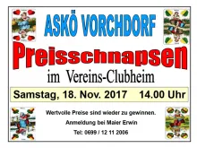Plakat Preisschnapsen 2017 Askö Schachner Vorchdorf