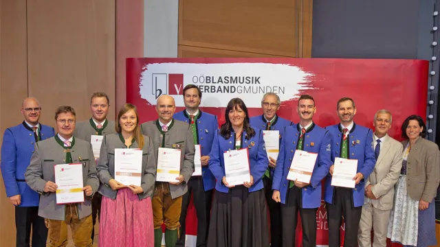 Vorchdorfer Blasmusiker in Bad Ischl geehrt 