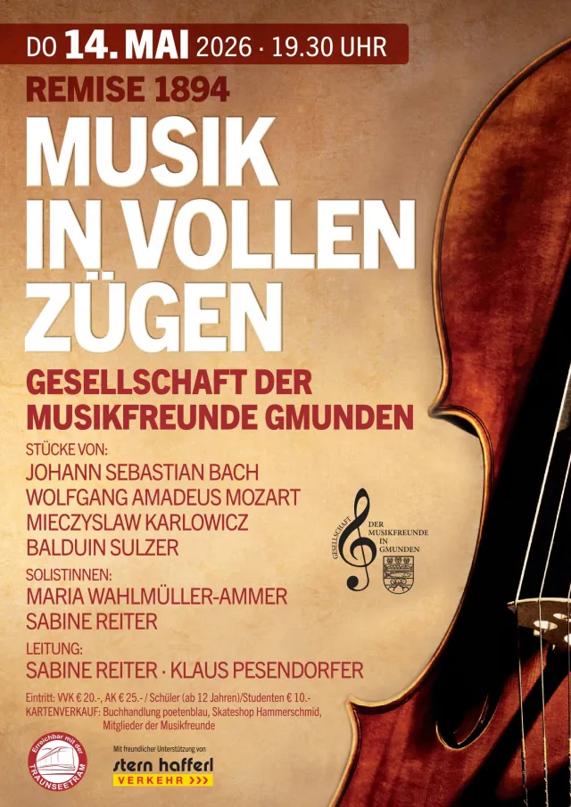 Musik in vollen Zügen Gmunden 2026 Remise 1894